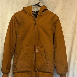 Carhartt Tan Hooded Zip-Up Jacket